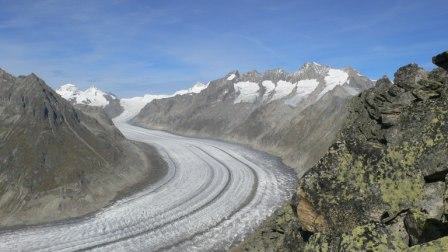 Der Aletschgletscher, Teil des UNESCO Welterbe
